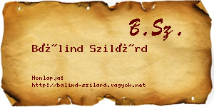 Bálind Szilárd névjegykártya