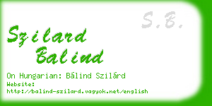 szilard balind business card
