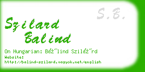 szilard balind business card